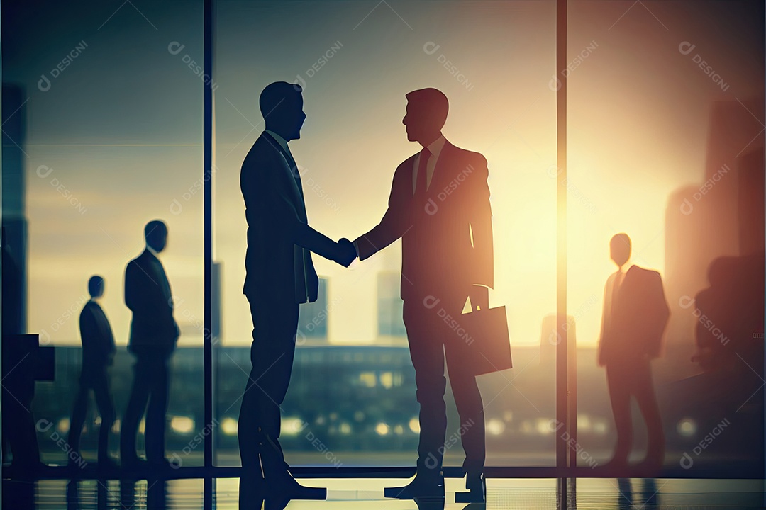 Pessoas de negócios apertando as mãos.