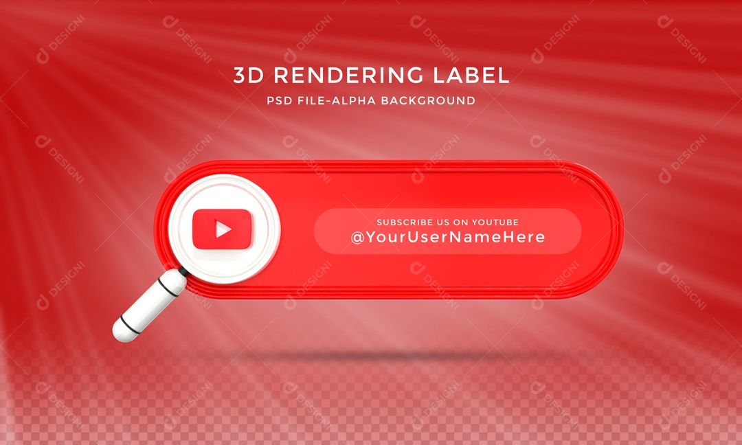 Placa YouTube YouTube Social Media Elemento 3D PSD