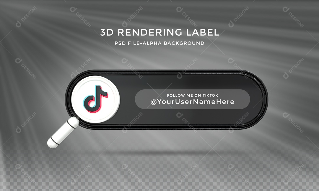 Placa TikTok Social Media Elemento 3D PSD