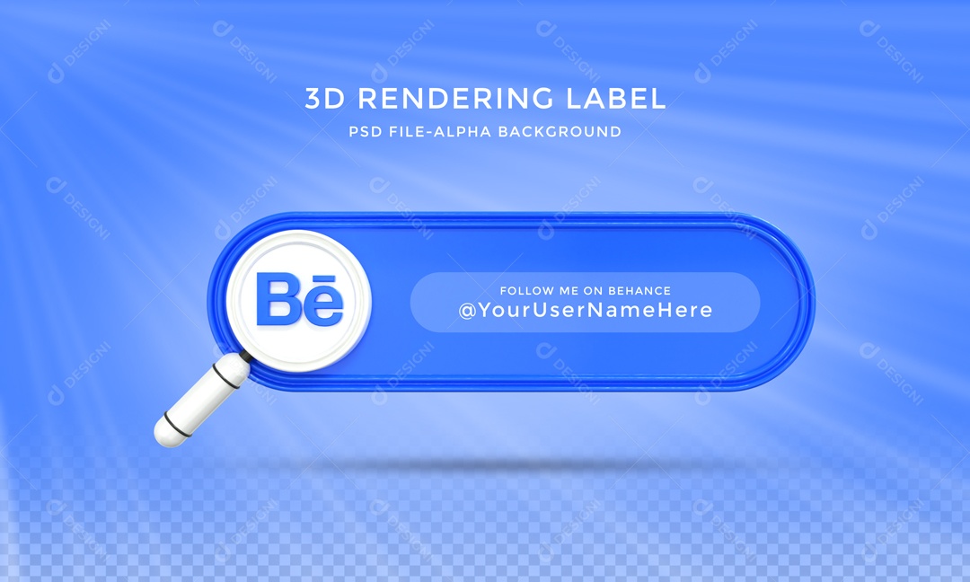 Placa Behence Social Media Elemento 3D PSD