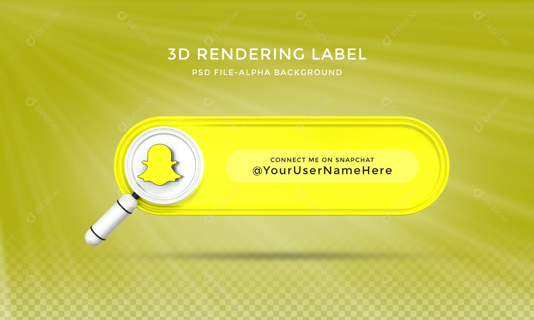 Placa Snapchat Social Media Elemento 3D PSD
