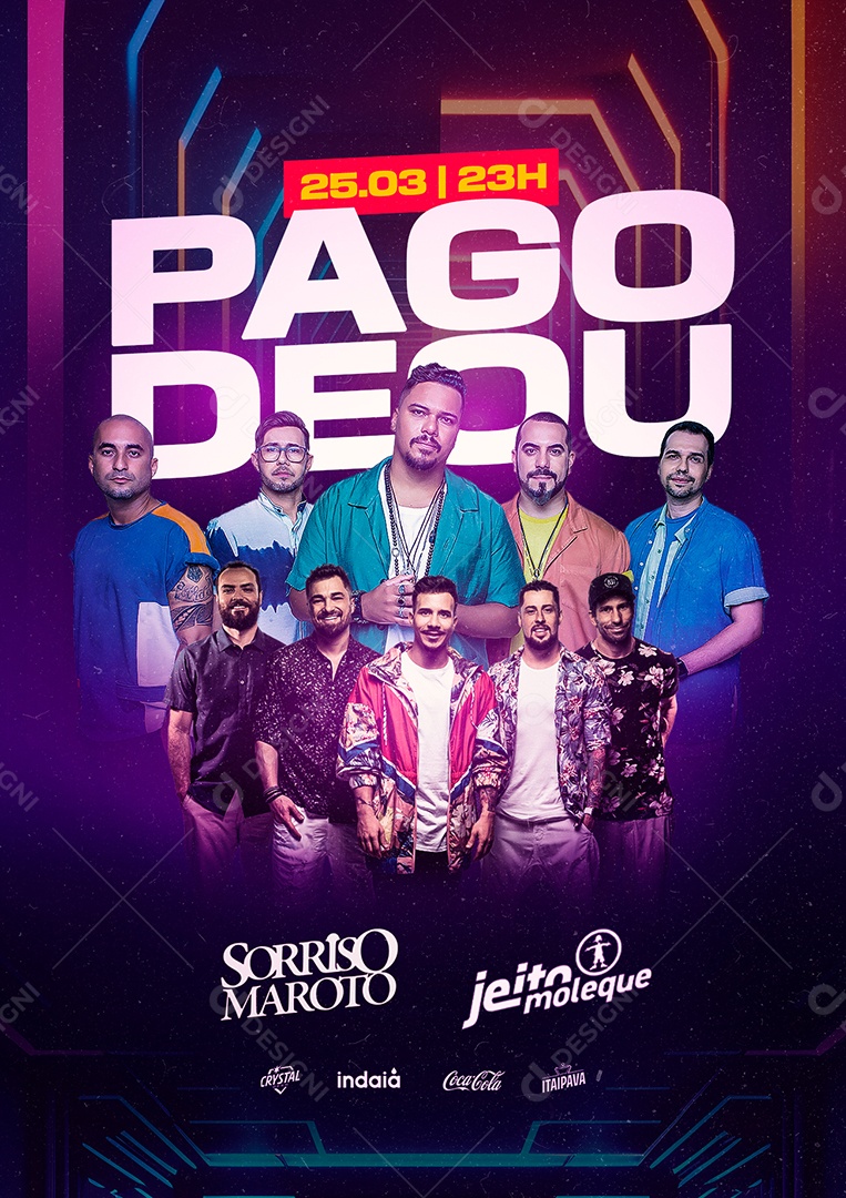 Pagodeou Samba Sorriso Maroto Jeito Moleque Flyer Social Media PSD Editável