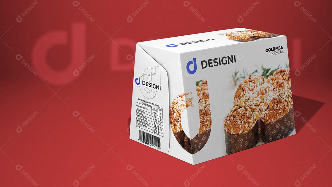 Mockup Caixa De Colomba PSD Editável