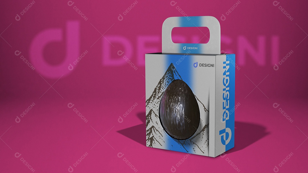 Caixa De Exposição Ovo De Páscoa PSD Editável