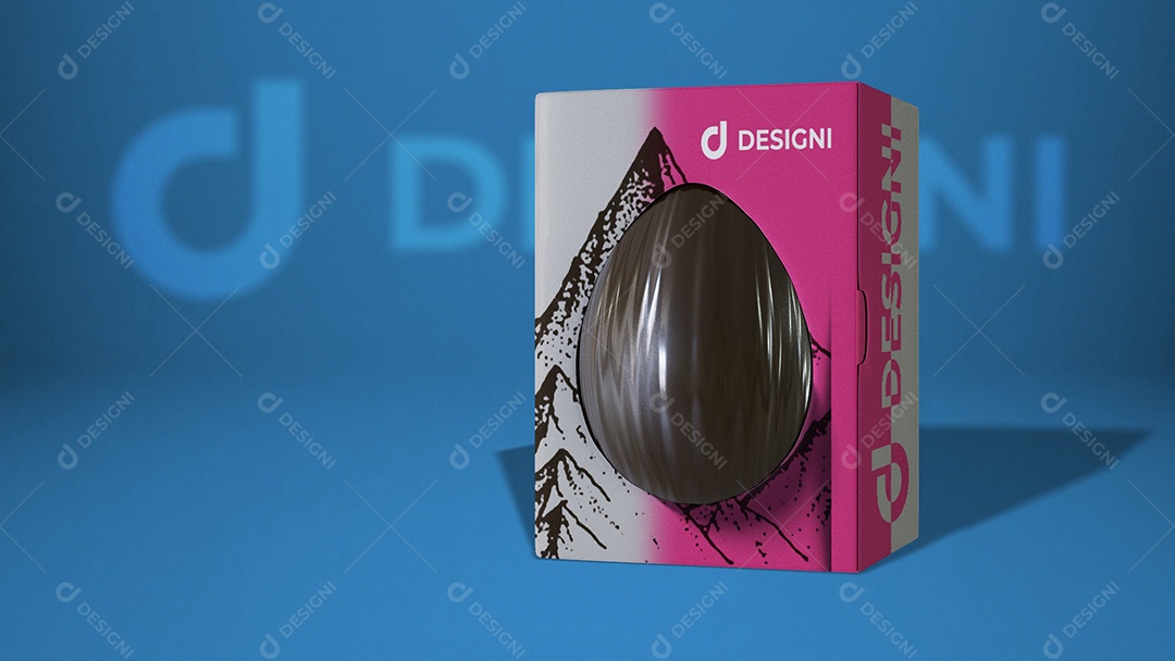 Caixa De Exposição Ovo De Páscoa PSD Editável