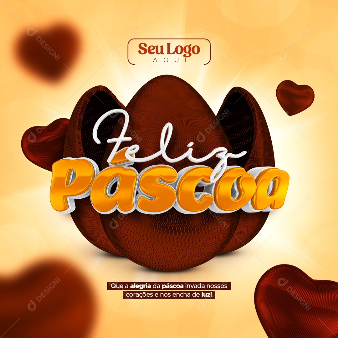 Que A Alegria Da Páscoa Invada Nossos Corações Feliz Páscoa Social Media PSD Editável