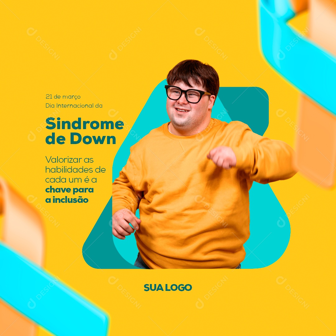 Dia Internacional da Síndrome de Down  21 De Março Social Media PSD Editável