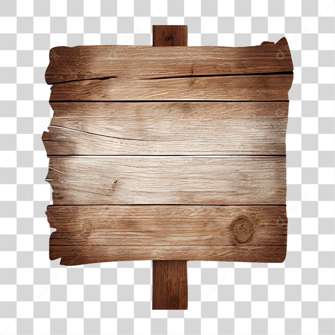 Placa de Madeira PNG Transparente