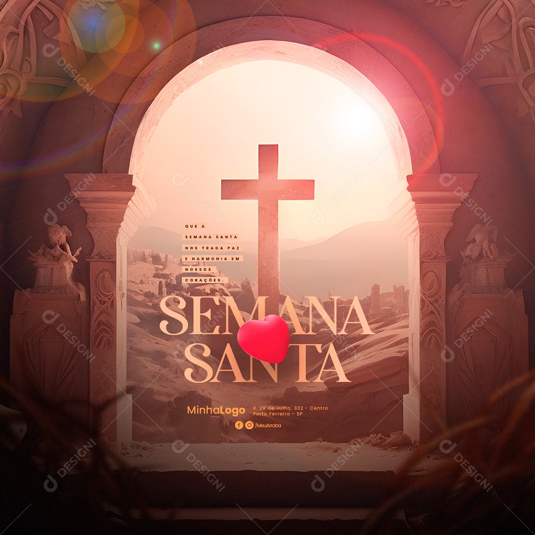 May Holy Week Bring Us Peace And Harmony In Our Hearts Editable Social Media PSD