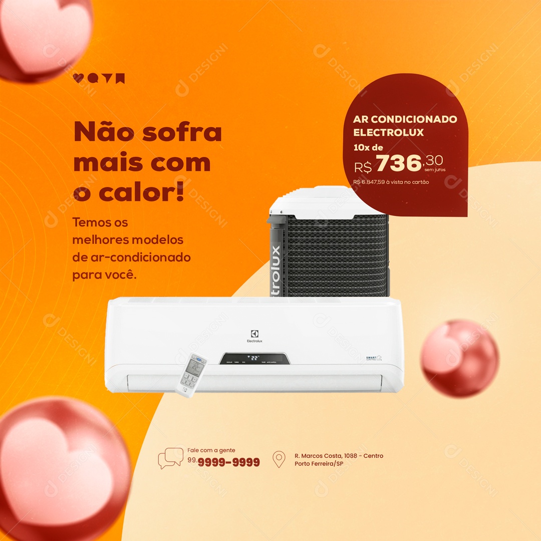 Loja de Electrodomésticos Ar Condicionado Social Media PSD Editável