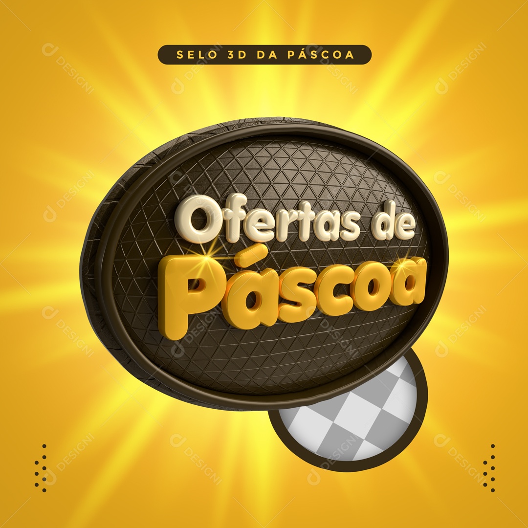 Easter Offer 3D Stamp For PSD Composition