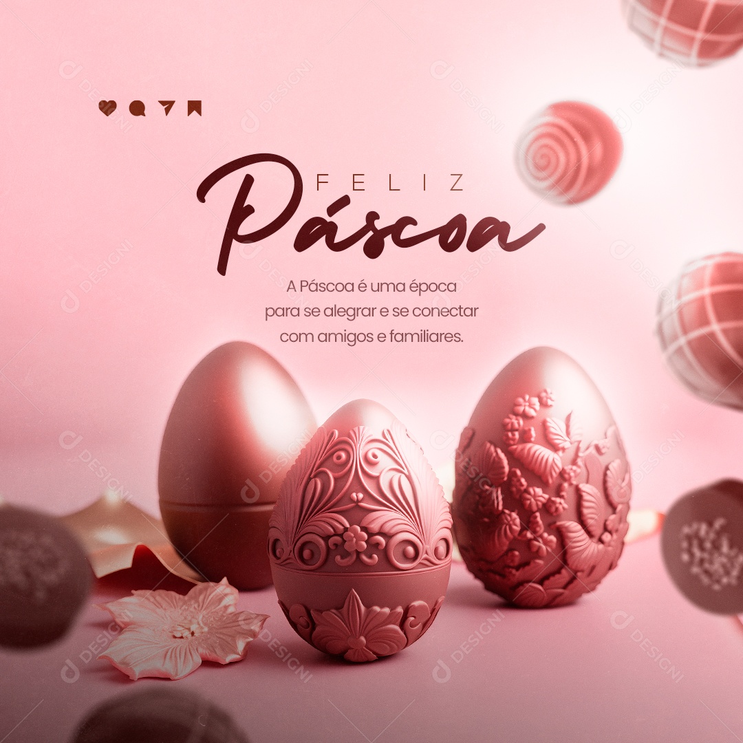A Páscoa é uma Época Para se Alegrar e se Conectar Com Amigos e Familiares. Feliz Páscoa Social Media PSD Editável
