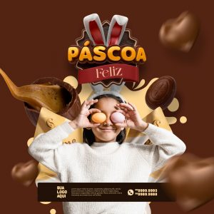 Feliz Páscoa Social Media PSD Editável