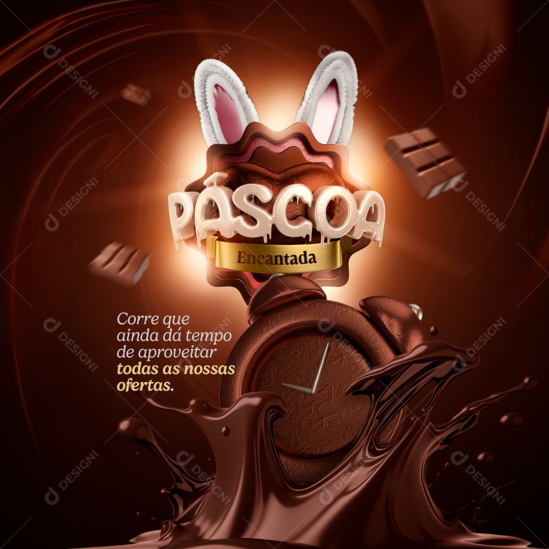 Campanha Páscoa Encantada Corre Que Ainda Dá Tempo De Aproveitar Social Media PSD Editável