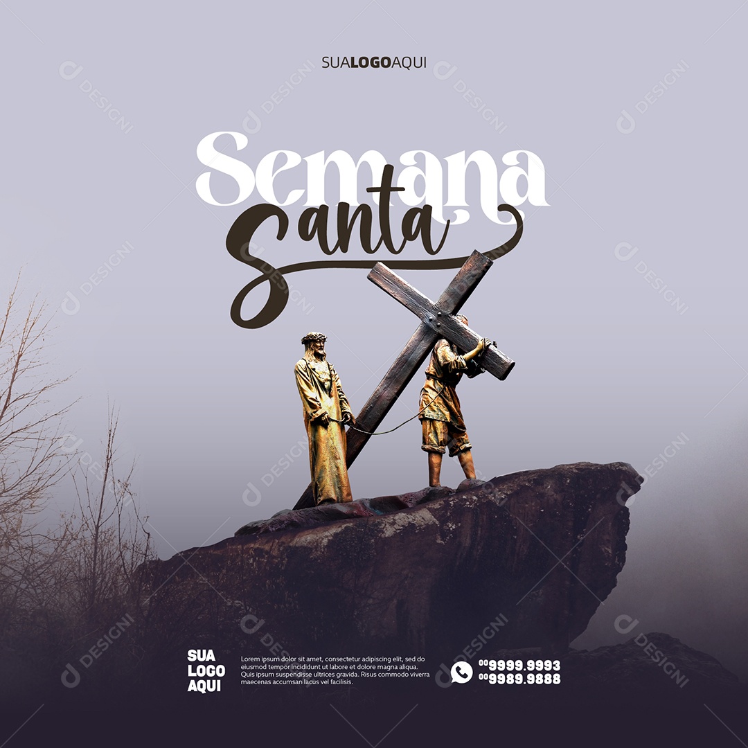 Semana Santa é Uma Tradição Religiosa Social Media PSD Editável