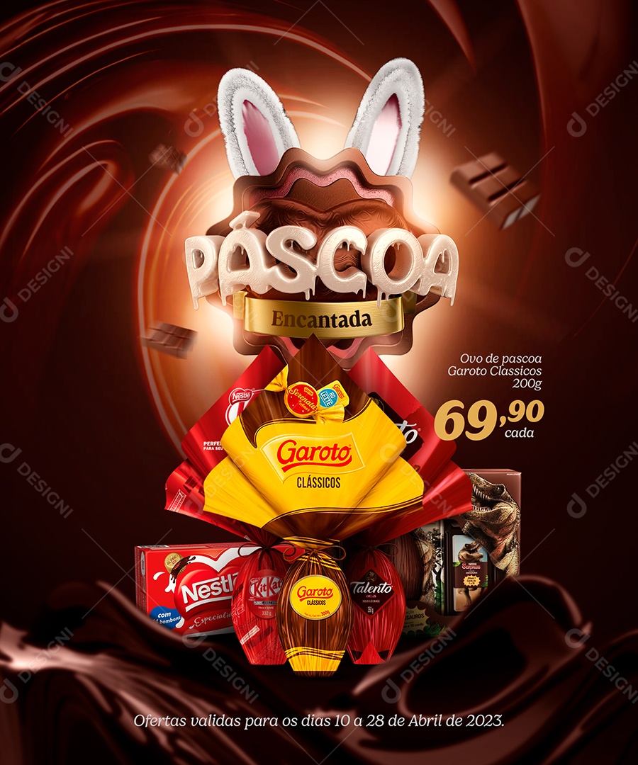 Campanha Páscoa Encantada Ovo De Páscoa Garoto Clássicos 69,90 Social Media PSD Editável