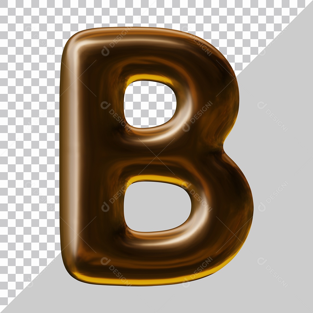 Elemento 3D Para Composição Letra B Marrom PSD
