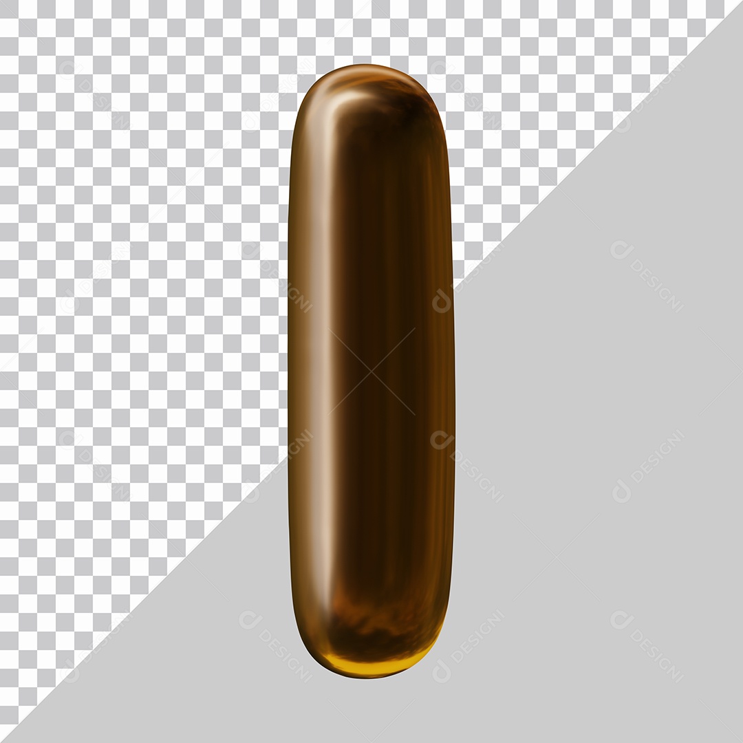 Elemento 3D Para Composição Letra I Marrom PSD