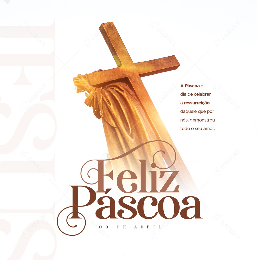 Feliz Páscoa 09 de Abril Social Media PSD Editável