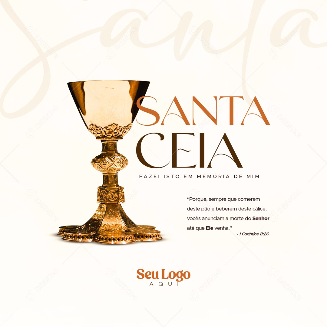 Santa Ceia Fazei Isto em Memória de Mim Social Media PSD Editável