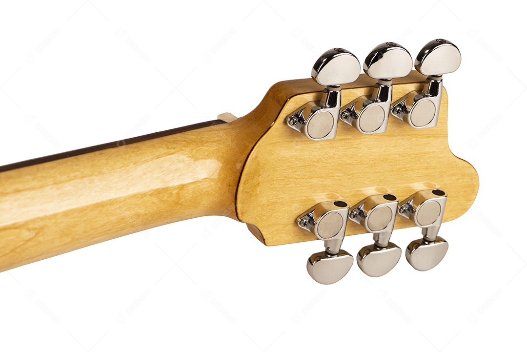 Torneiras e pescoço de uma guitarra elétrica