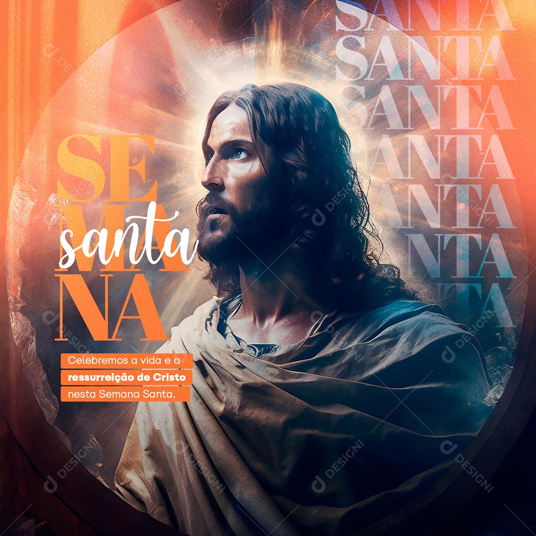 Celebramos A Vida e a Ressurreição De Cristo Semana Santa Social Media PSD Editável