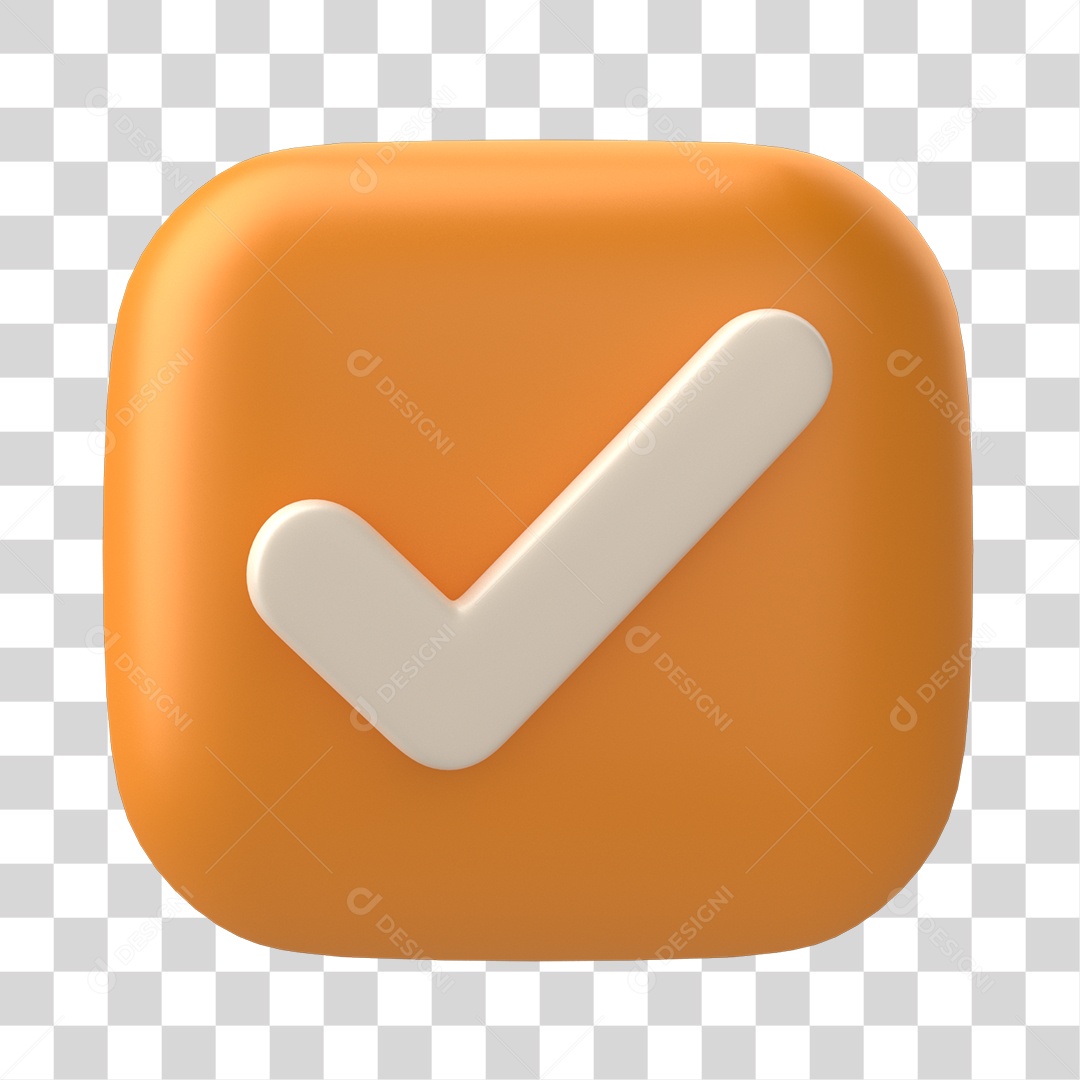 Botão de Aprovado ou Verificado Elemento 3D PNG Transparente