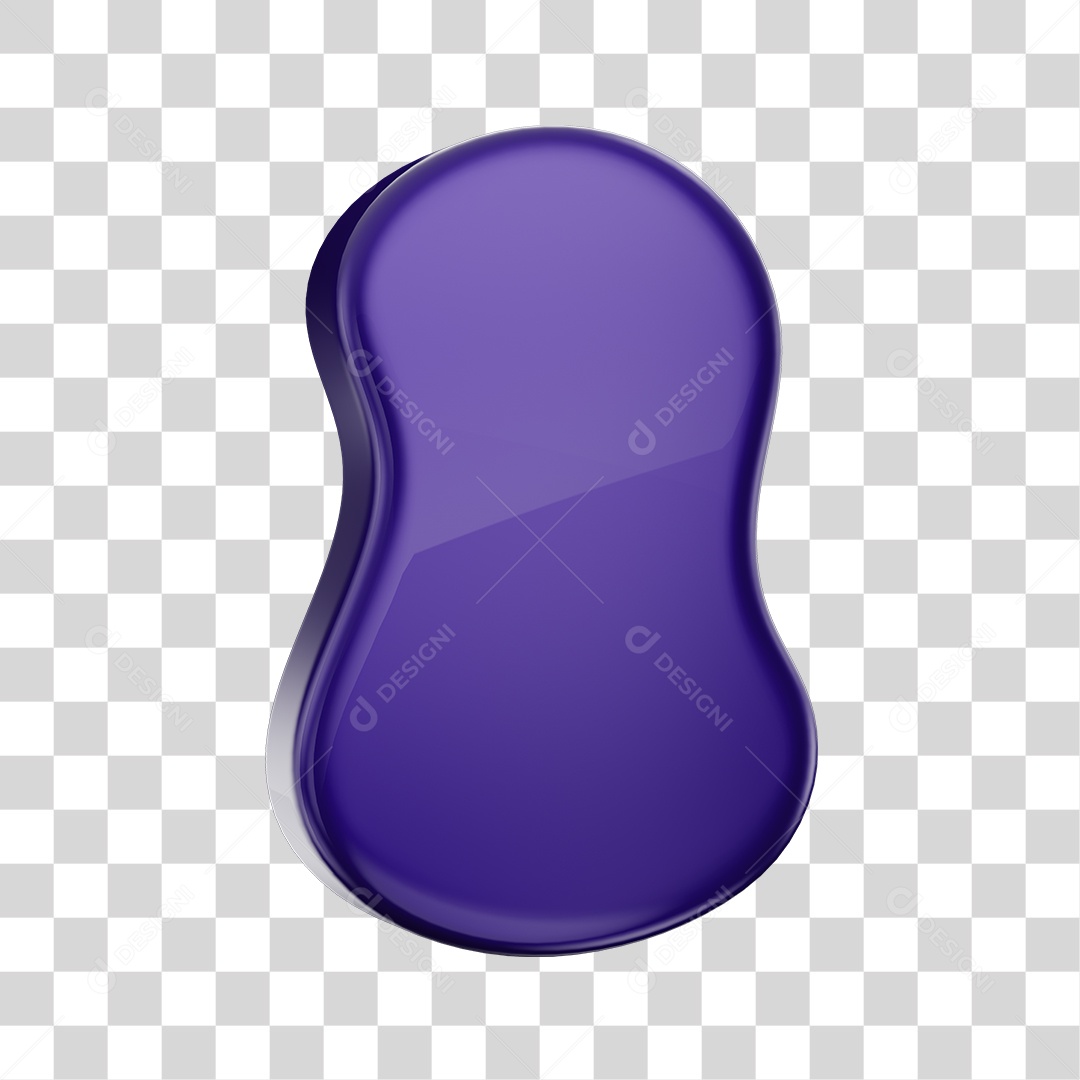 Forma Geométrica Elemento 3D Roxo PNG Transparente