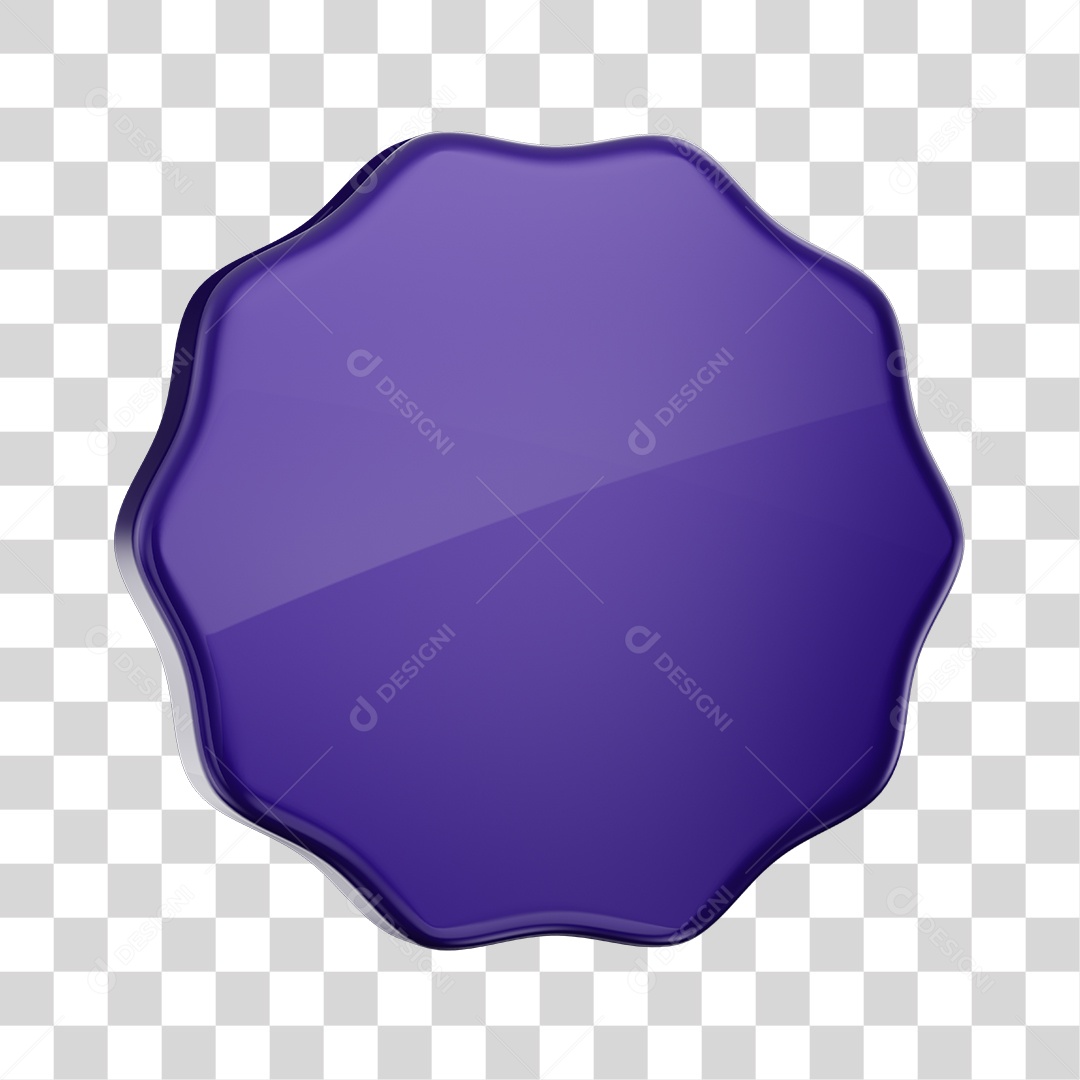 Forma Geométrica Elemento 3D Roxo PNG Transparente