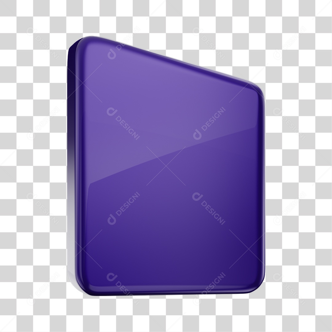 Forma Geométrica Elemento 3D Roxo PNG Transparente