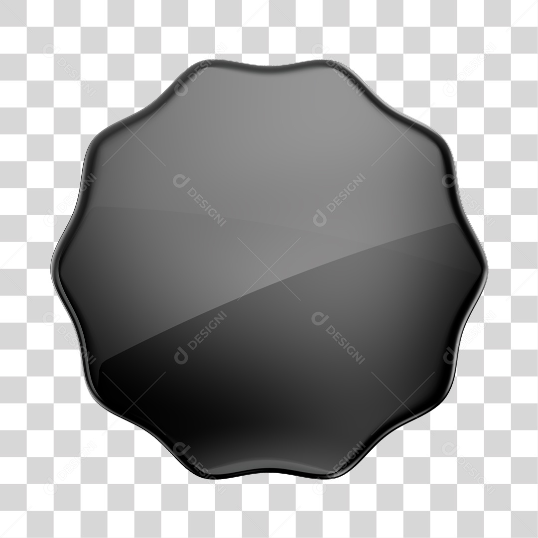 Forma Geométrica Elemento 3D Preto PNG Transparente