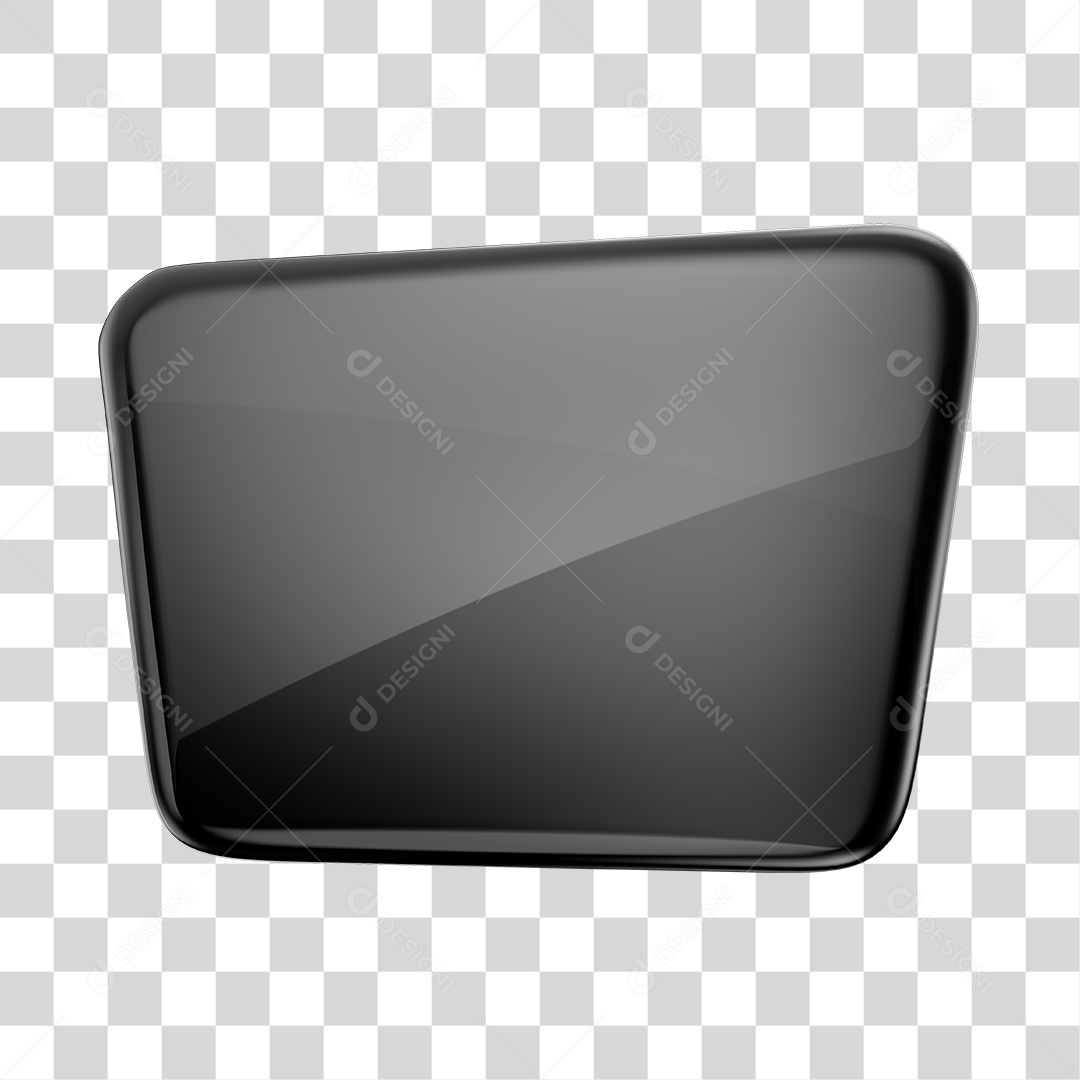 Forma Geométrica Elemento 3D Preto PNG Transparente