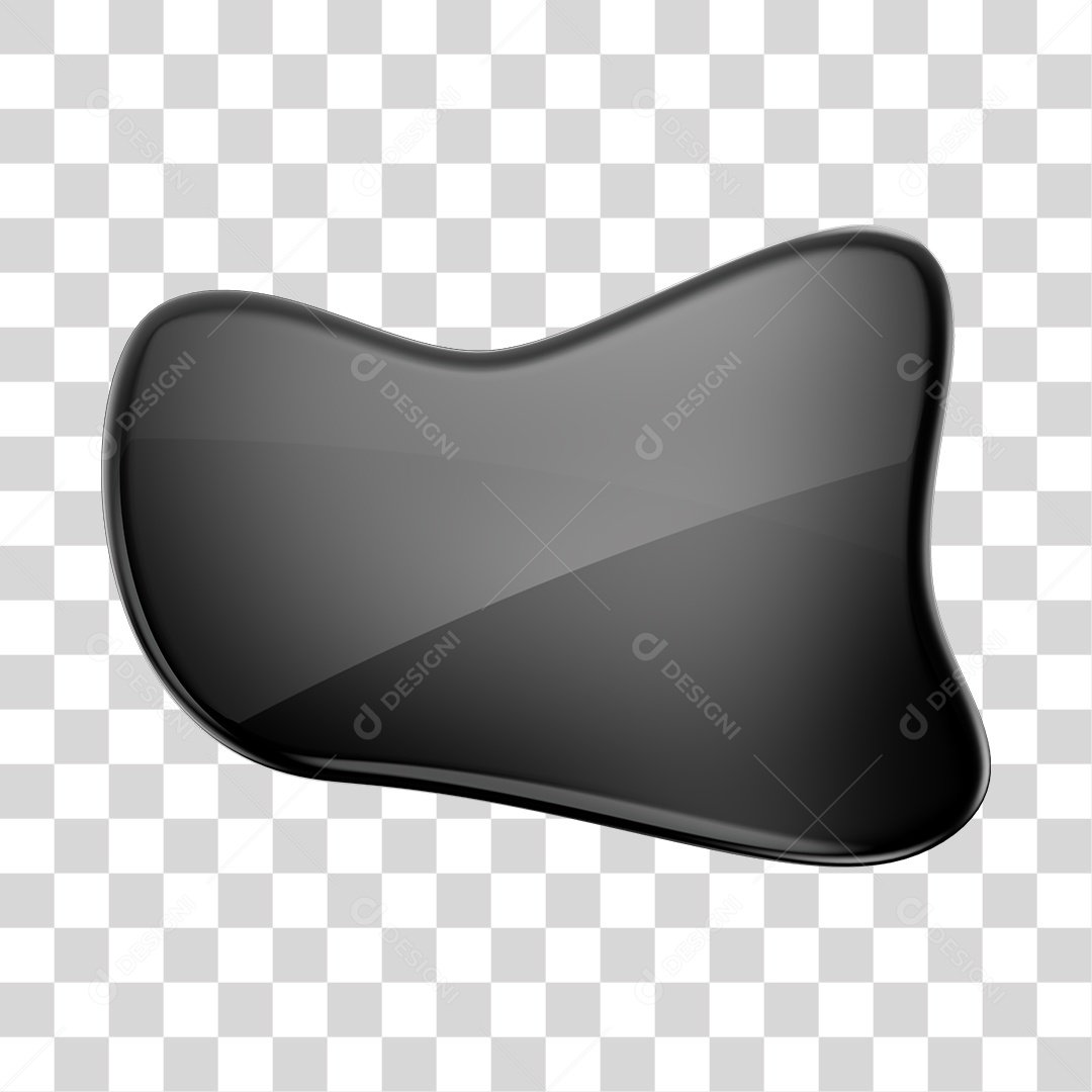 Forma Geométrica Elemento 3D Preto PNG Transparente