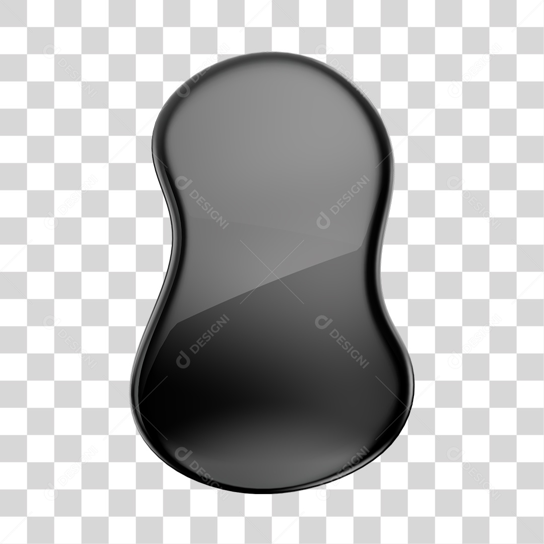 Forma Geométrica Elemento 3D Preto PNG Transparente