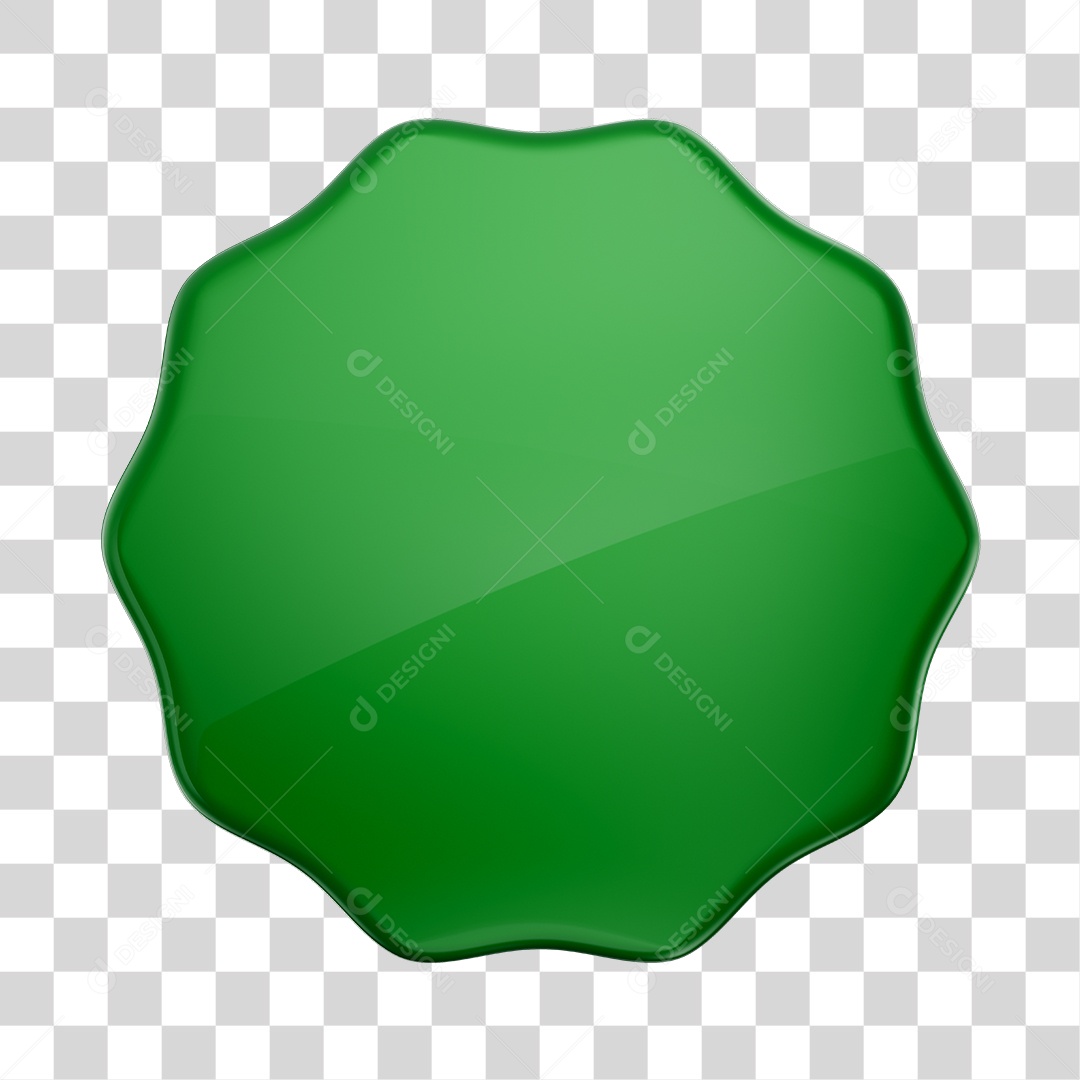 Forma Geométrica Elemento 3D Verde PNG Transparente