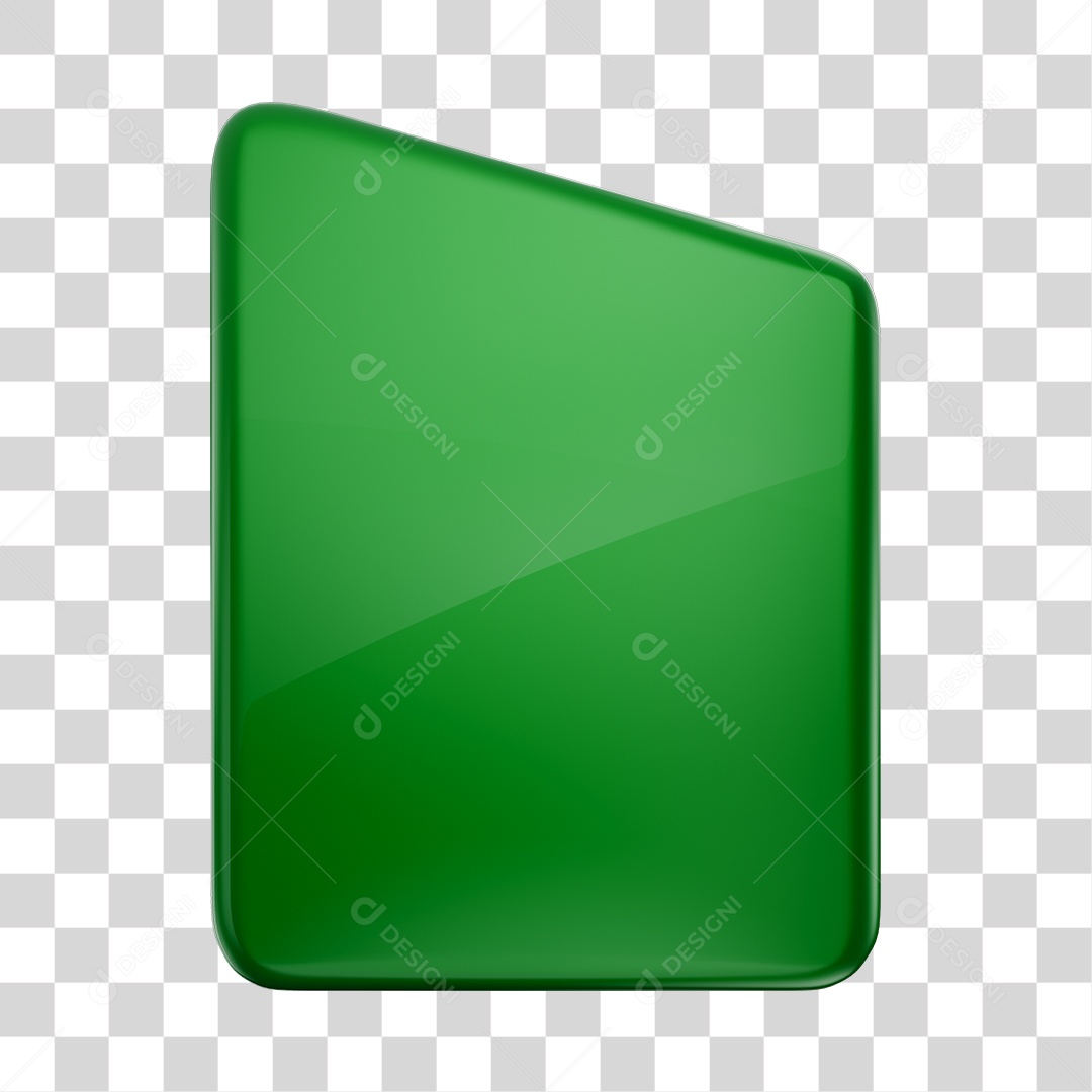 Forma Geométrica Elemento 3D Verde PNG Transparente