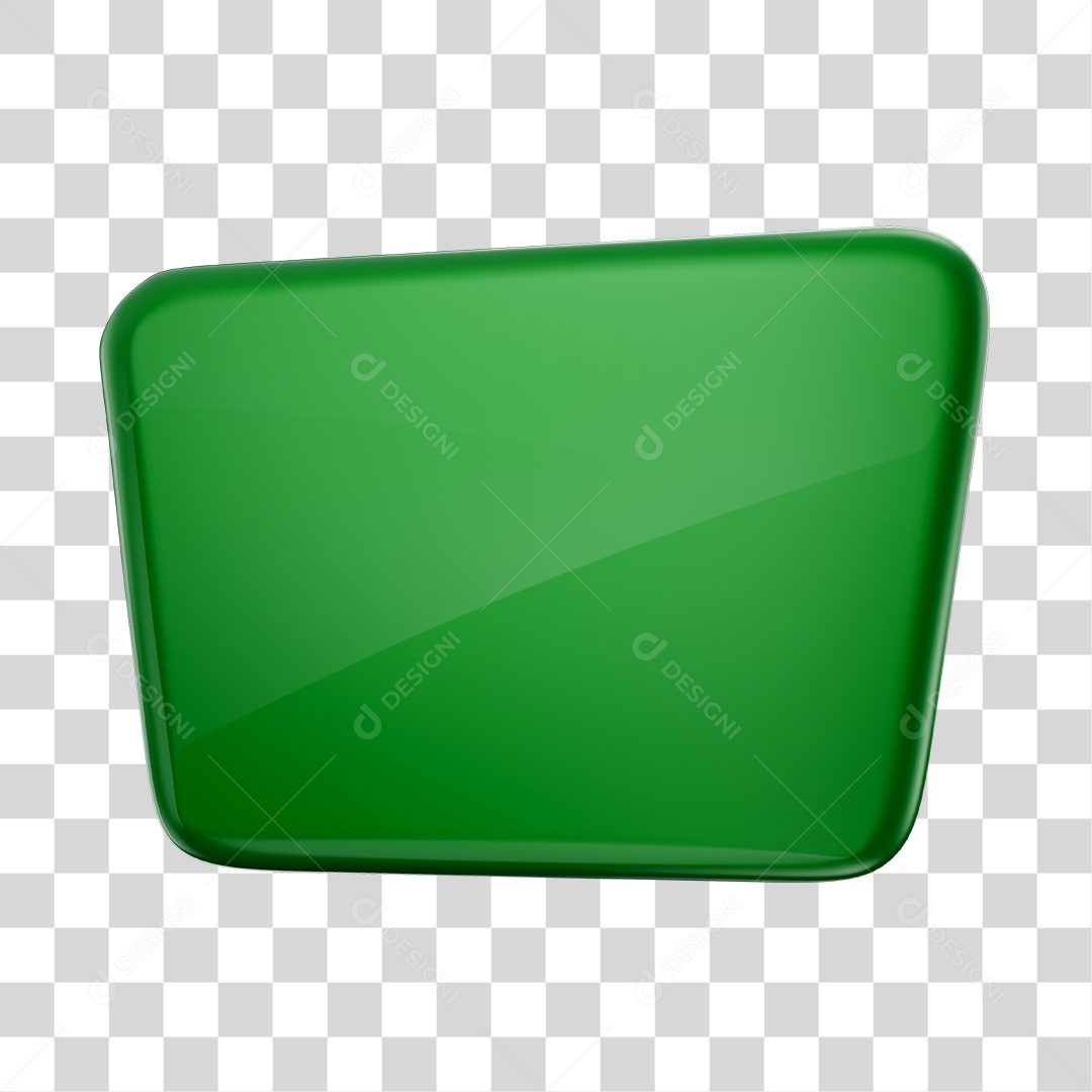 Forma Geométrica Elemento 3D Verde PNG Transparente