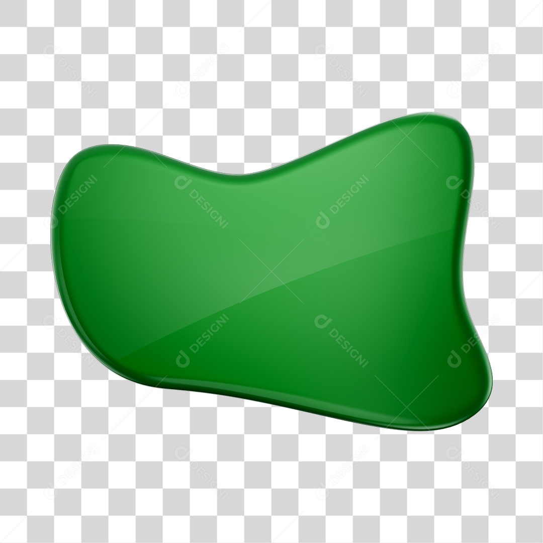 Forma Geométrica Elemento 3D Verde PNG Transparente