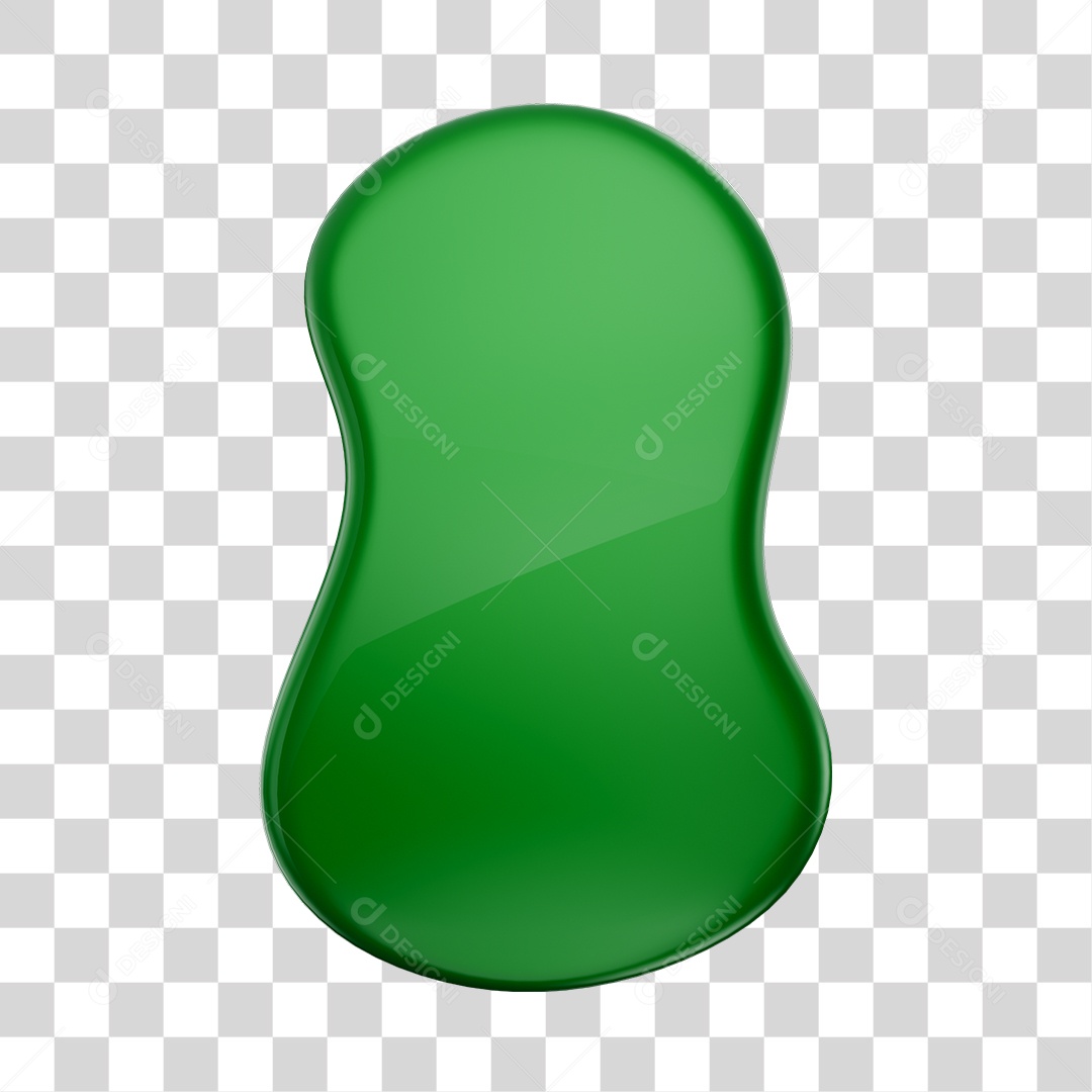 Forma Geométrica Elemento 3D Verde PNG Transparente