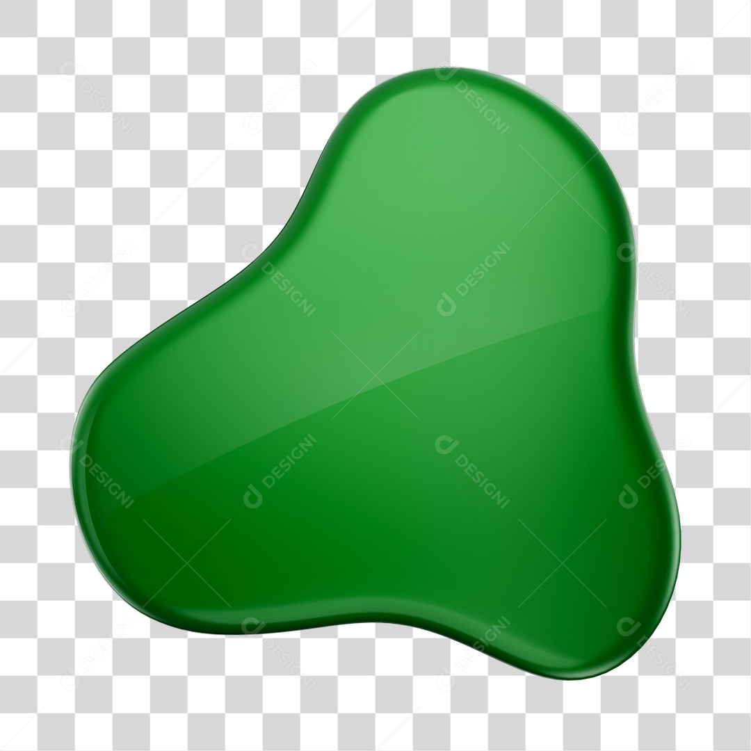 Forma Geométrica Elemento 3D Verde PNG Transparente