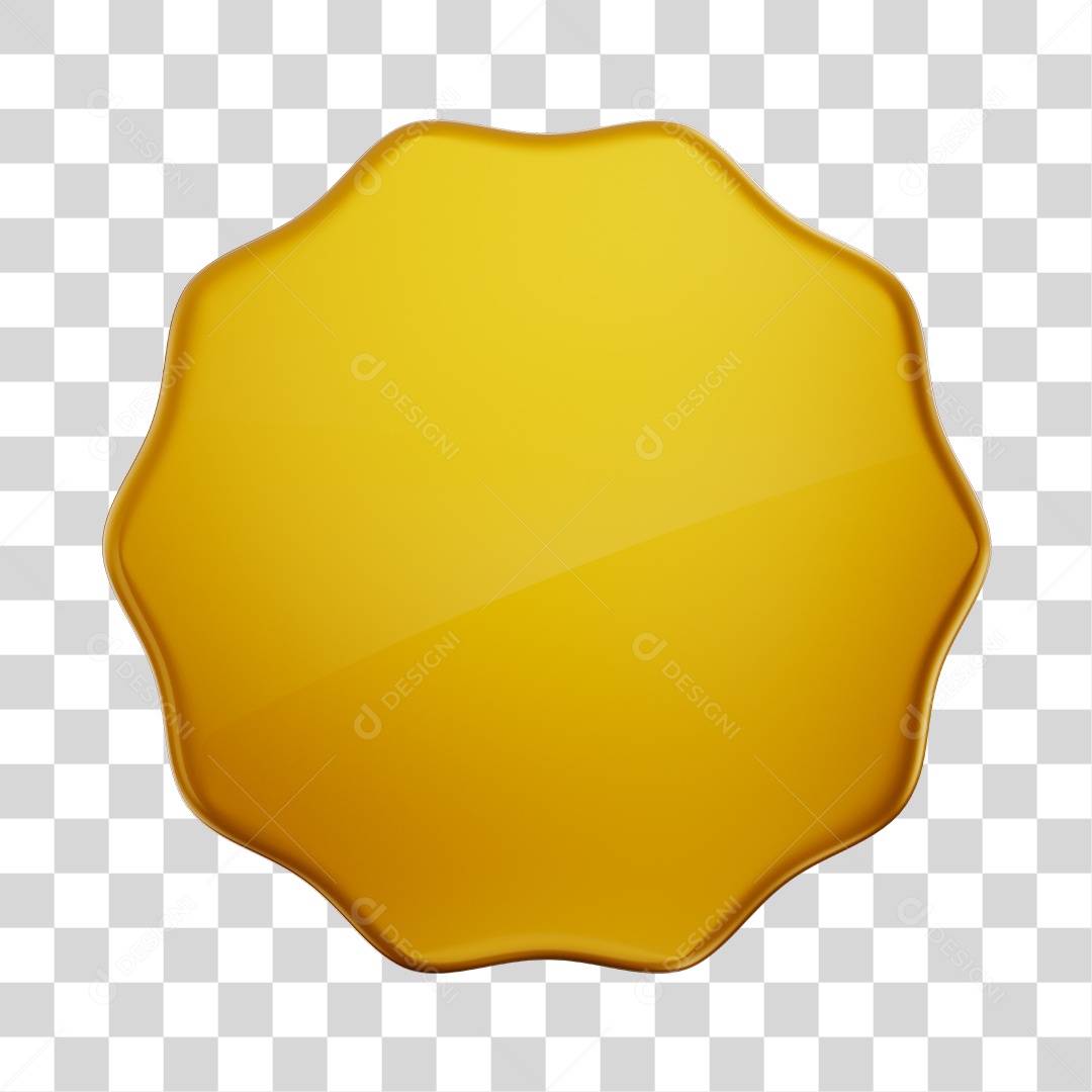 Forma Geométrica Elemento 3D Dourado PNG Transparente