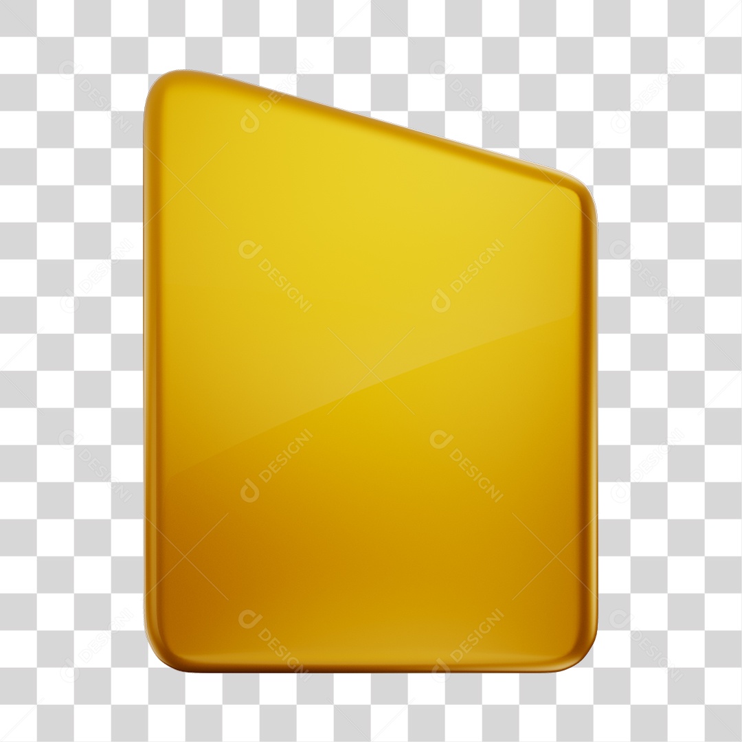 Forma Geométrica Elemento 3D Dourado PNG Transparente