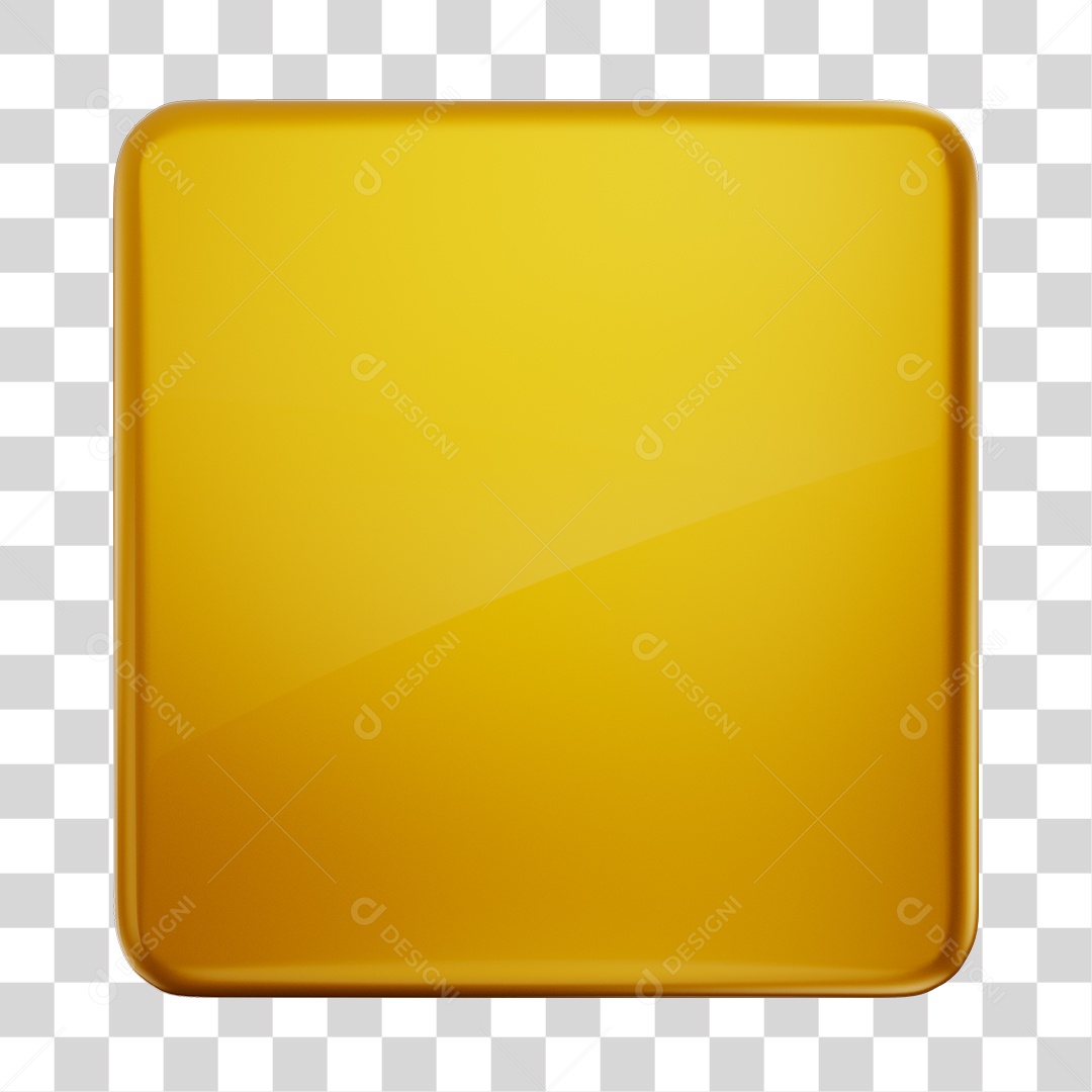 Forma Geométrica Elemento 3D Dourado PNG Transparente