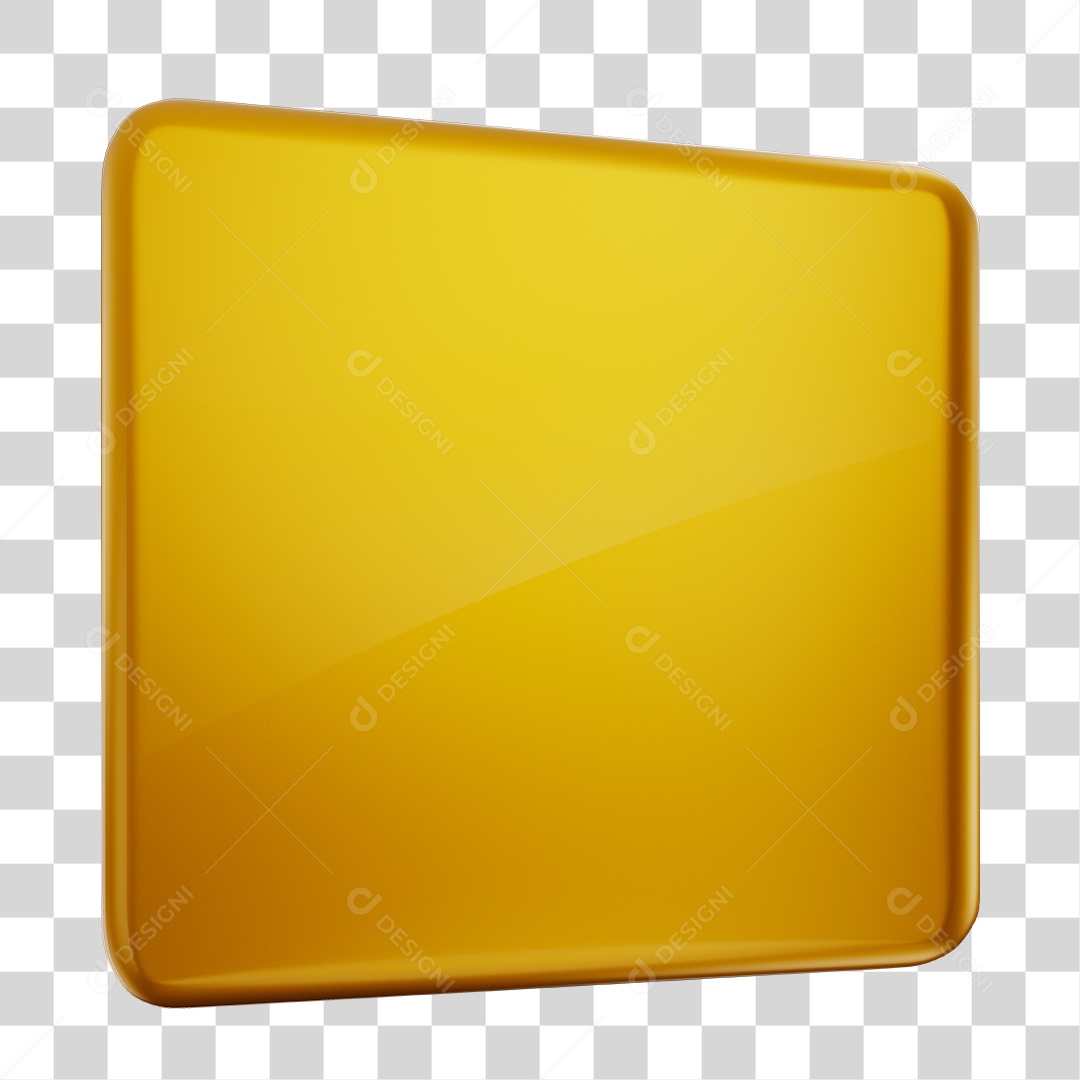 Forma Geométrica Elemento 3D Dourado PNG Transparente