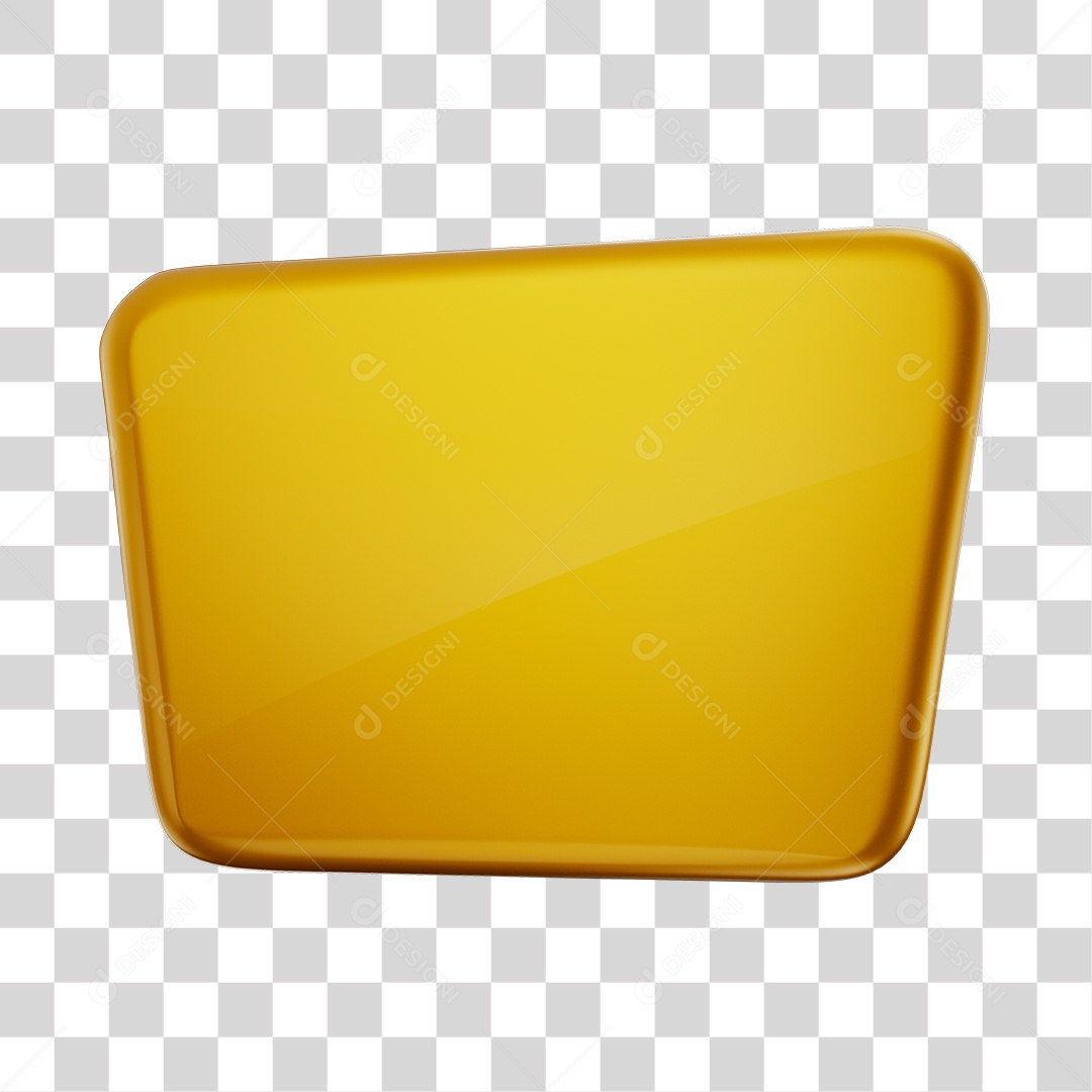 Forma Geométrica Elemento 3D Dourado PNG Transparente