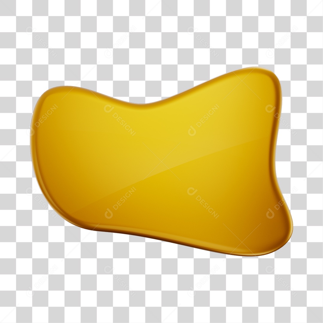 Forma Geométrica Elemento 3D Dourado PNG Transparente