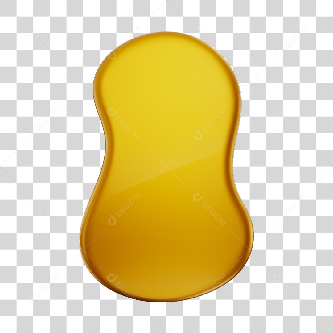 Forma Geométrica Elemento 3D Dourado PNG Transparente