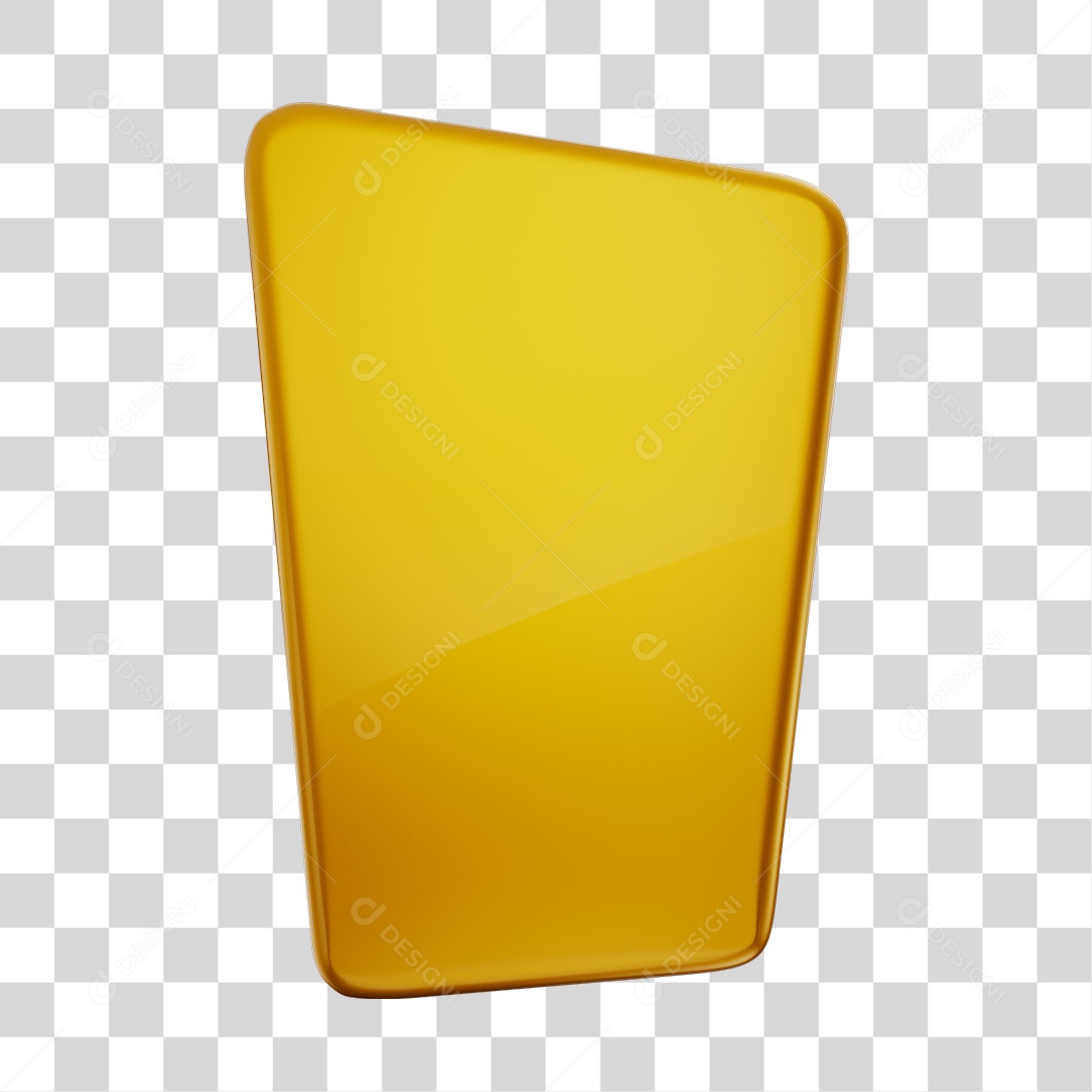 Forma Geométrica Elemento 3D Dourado PNG Transparente