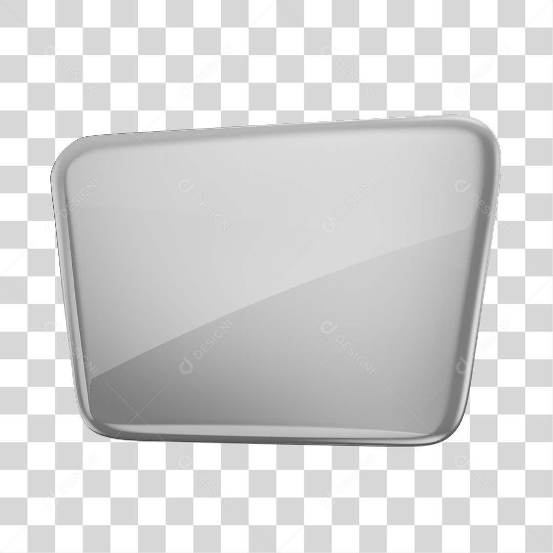 Forma Geométrica Elemento 3D Cinza PNG Transparente