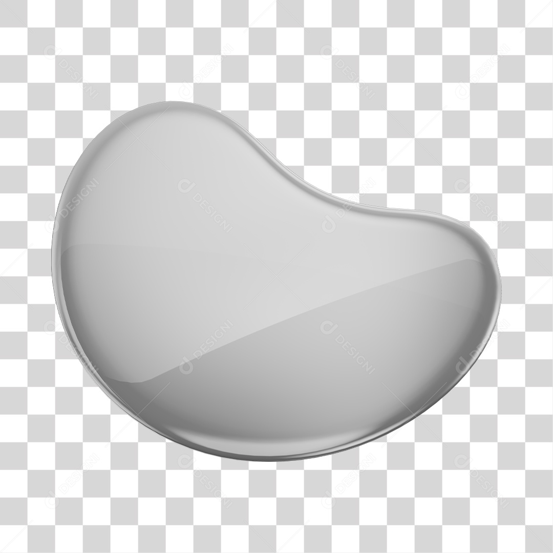 Forma Geométrica Elemento 3D Cinza PNG Transparente